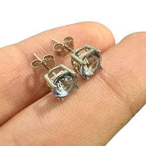 Tanzanite Earrings Sterling Silver 925 Stud Earrings for Women 6MM